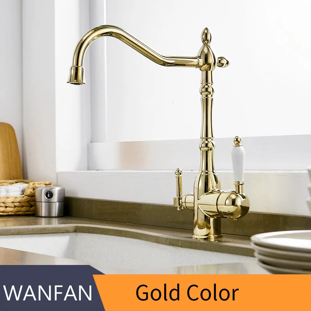 خلاط حنفية مطبخ DecorBites™ لتنقية المياه مع دوران 360 درجة للمطبخ WF-0193K