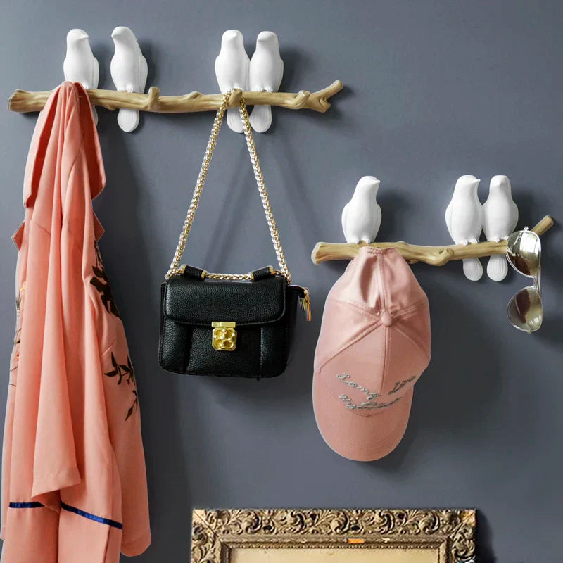 DecorBites™ Bird Resin Hanger: Living Room Coat Towel Hat Holder and Kitchen Hook