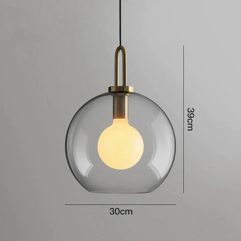 DecorBites™ مصابيح متدلية زجاجية كروية لغرفة المعيشة وغرفة الطعام والبار - طراز صناعي فاخر