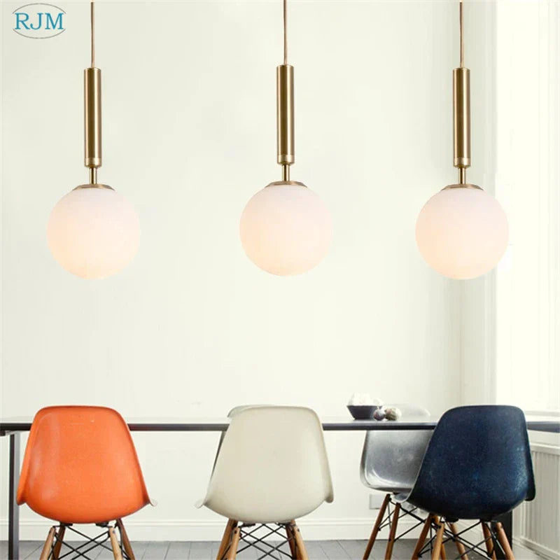 مصباح LED متدلي من الزجاج DecorBites™: تصميم إسكندنافي حديث، برأس واحد، إبداعي