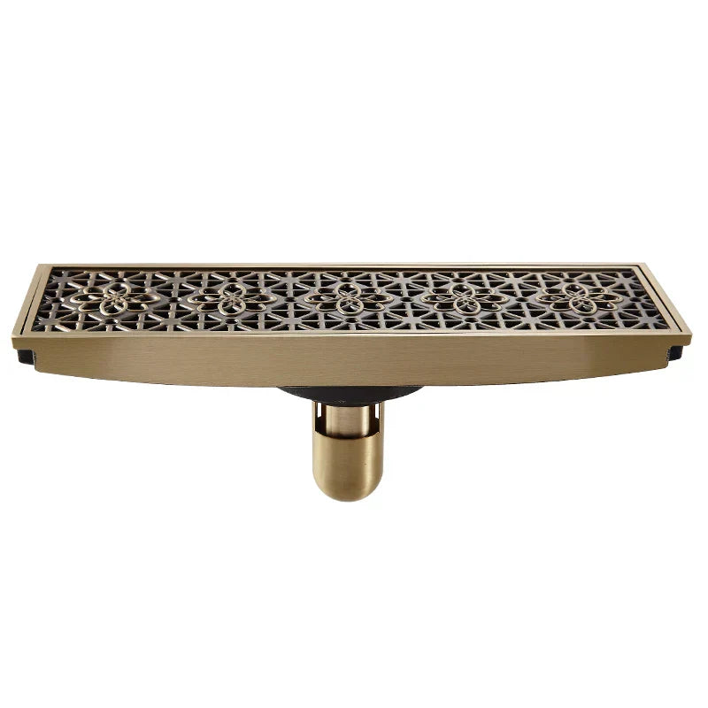 DecorBites™ Euro Antique Brass Art Carved Floor Drain Cover DL8547