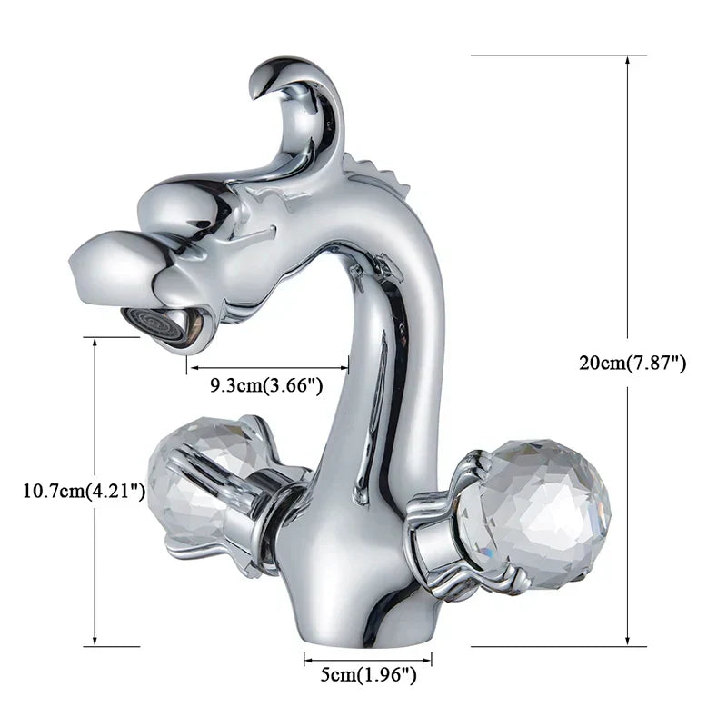 DecorBites™ Dragon Style Bathroom Basin Faucet with Hot Cold Water Mixer Tap