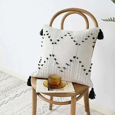 DecorBites™ Geometric Tassels Cushion Cover for Home Sofa Bed Decoration