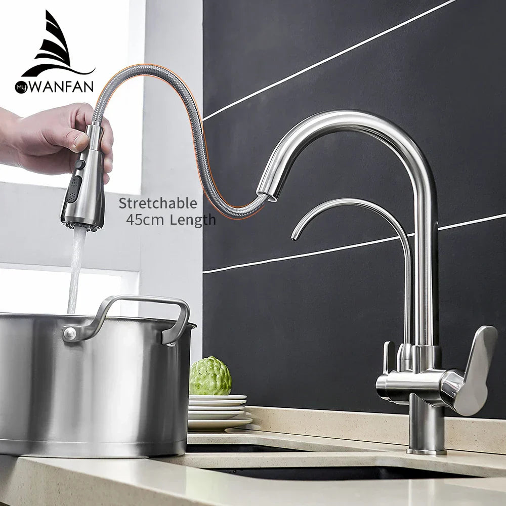 خلاط حوض مطبخ ديكور بايتس™ رافعة ثلاثية الاتجاهات WF-0195