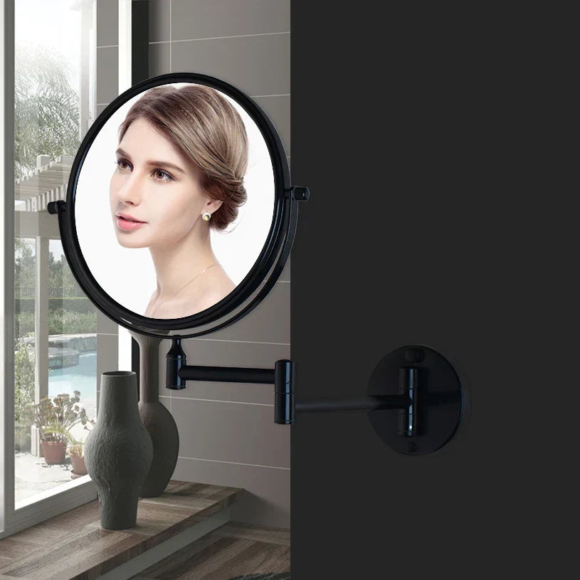 DecorBites™ 3X Magnifying Wall Mounted Beauty Makeup Mirror 8" Double Sided Foldable Mirror