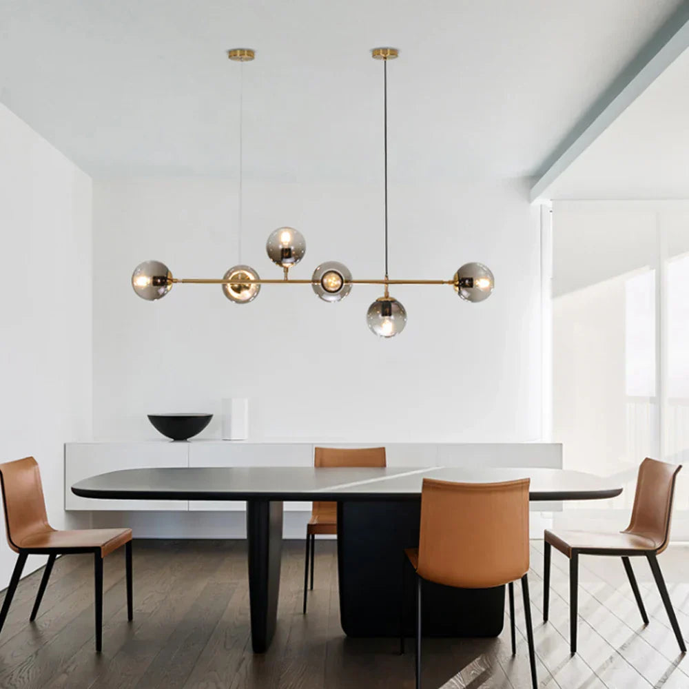 DecorBites™ Glass Ball LED Chandelier: Nordic Industrial Edison Lighting Fixture