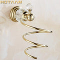 DecorBites™ Crystal Bathroom Wall Shelf Hair Dryer Rack Storage Holder Spiral Stand