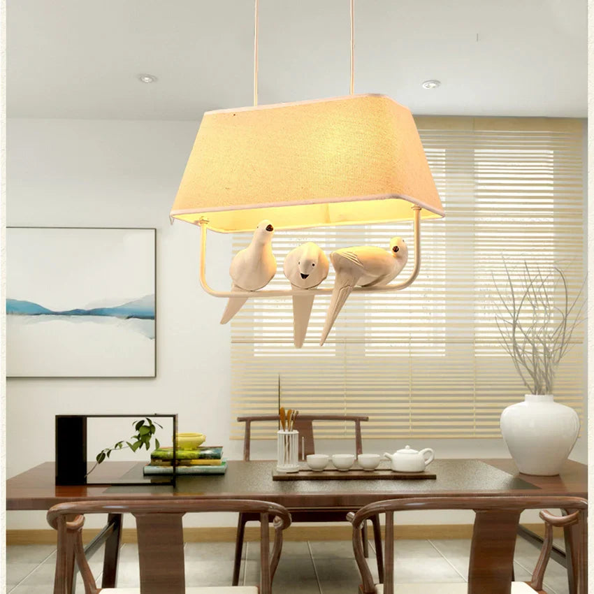DecorBites™ Bird Cage Chandelier: Resin Retro Luminaria Pendant Lamp for Dining Room, Bedroom, Kitchen Island