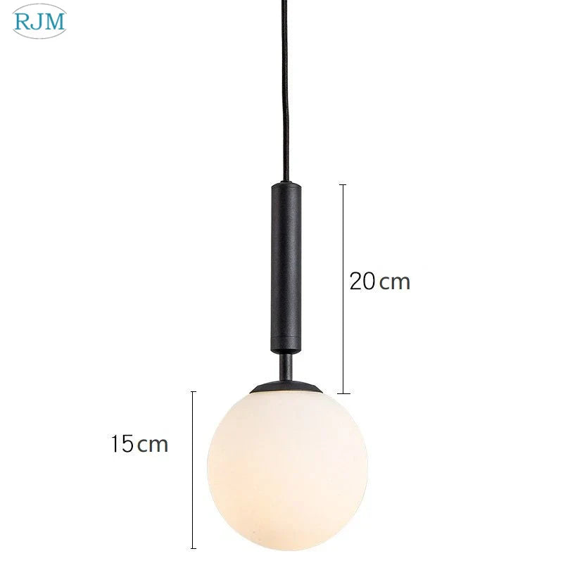 مصباح LED متدلي من الزجاج DecorBites™: تصميم إسكندنافي حديث، برأس واحد، إبداعي