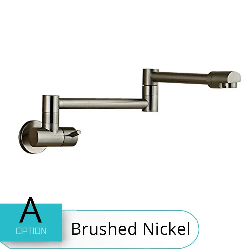 DecorBites™ Double Joint Spout Brass Kitchen Faucet, Single Hole Two Handle Swing Arm