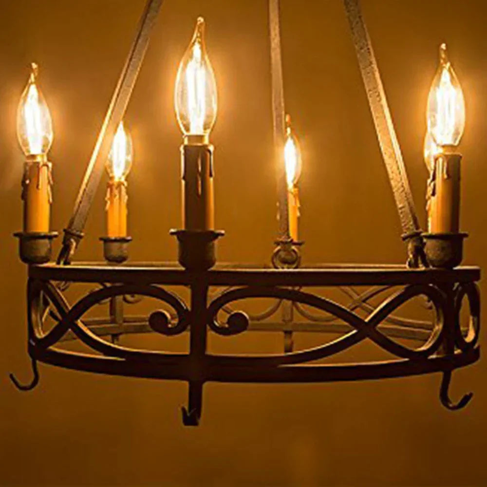 DecorBites™ لمبة ليد متوهجة C22T ذهبية اللون شمعة E12 2 واط 2200 كلفن لتزيين الثريا