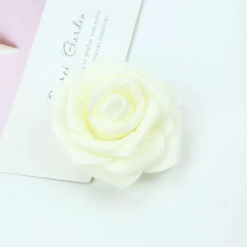 DecorBites™ Foam Roses Flower Wall Home Wedding Decoration Bridal Brooch Handmade Artificial Flowers