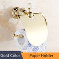 DecorBites™ Crystal Brass Gold Bathroom Accessories Set