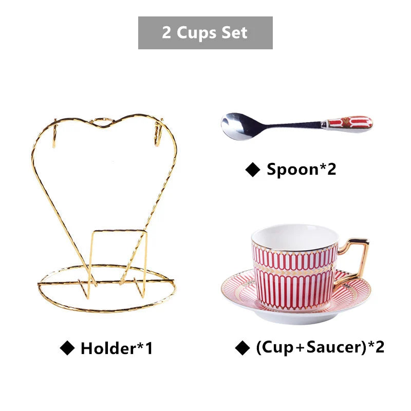 DecorBites™ Gold Porcelain Coffee & Tea Set - Luxury Bone China Porcelain Coffeeware