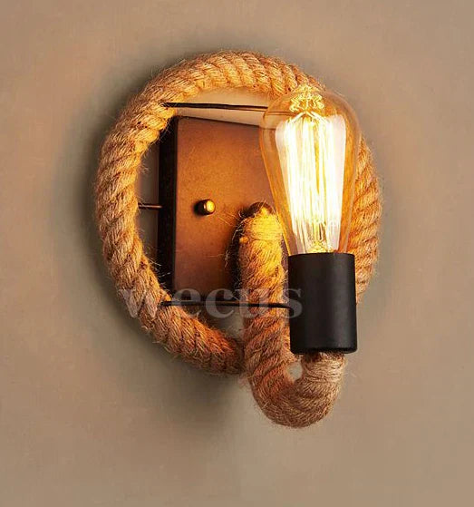 مصباح الجدار بحبل القنب من DecorBites™ للمنازل والأماكن التجارية