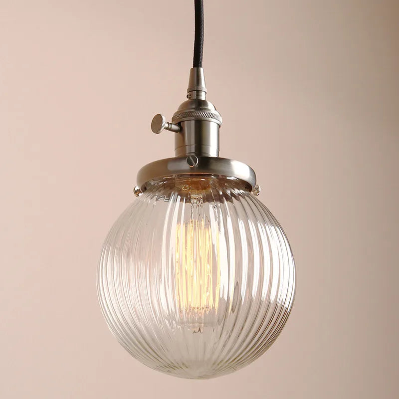 DecorBites™ Clear Glass Globe Pendant Lights E27 Hanglamp for Living Room Loft