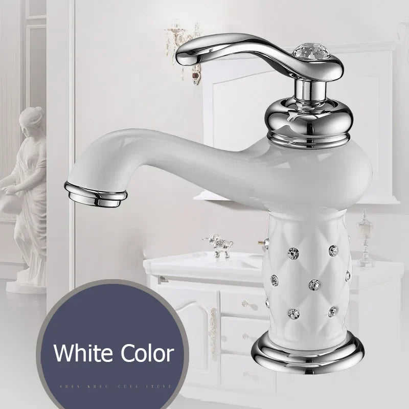 DecorBites™ صنبور حوض ماسي من النحاس الذهبي بمقبض واحد للمياه الساخنة والباردة