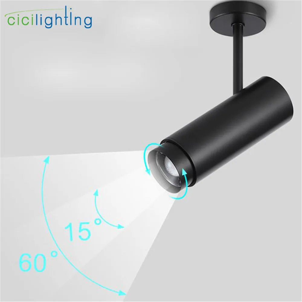 DecorBites™ Adjustable Focus Industrial Black Track Spotlights