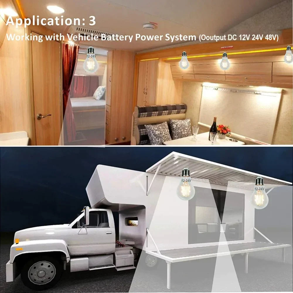 DecorBites™ لمبة ليد متوهجة A19 6W 4500K ضوء نهاري أبيض دافئ E26 E27