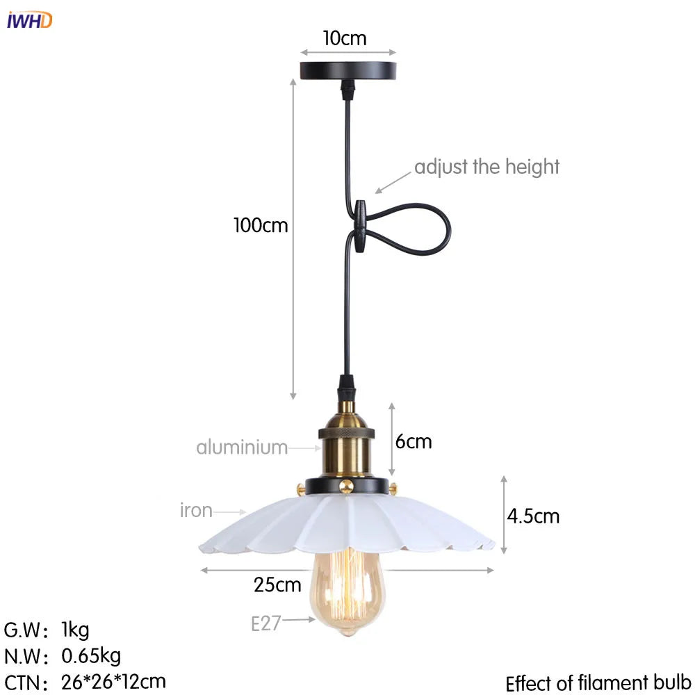DecorBites™ Gold Retro Edison LED Pendant Lights for Dinning Living Room Industrial Decor