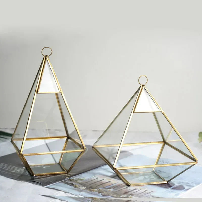 فازة زجاجية هندسية DecorBites™ للنباتات العصارية والزهور