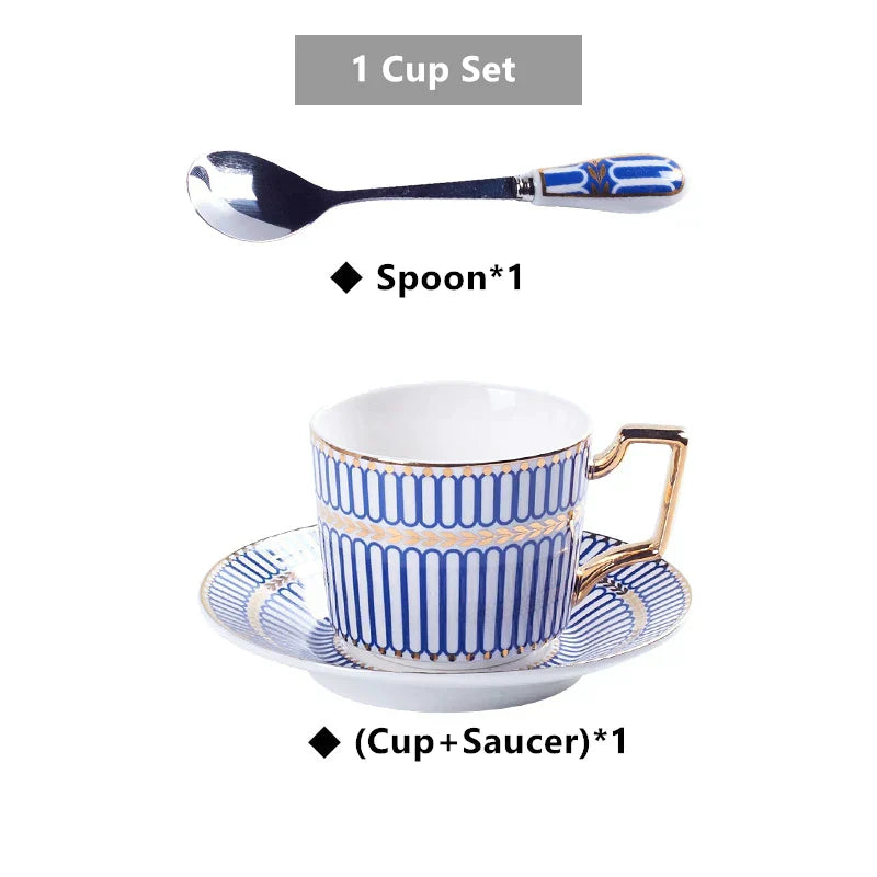 DecorBites™ Gold Porcelain Coffee & Tea Set - Luxury Bone China Porcelain Coffeeware