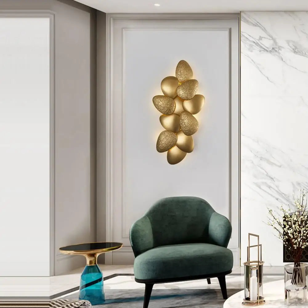 مصباح حائط LED ذهبي من الستانلس ستيل من DecorBites™ لغرفة النوم والردهة