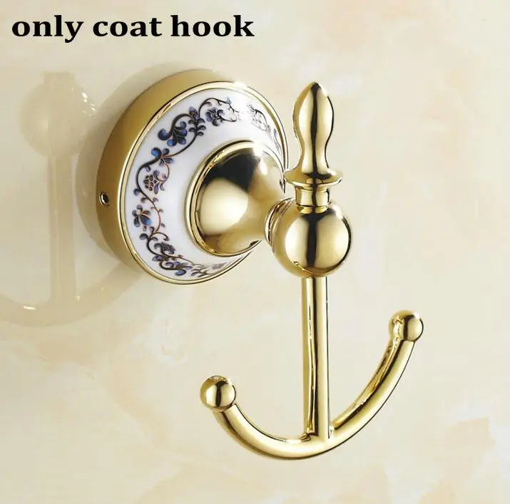 DecorBites™ Golden Polished Porcelain Bath Hardware Set for Bathroom Essentials