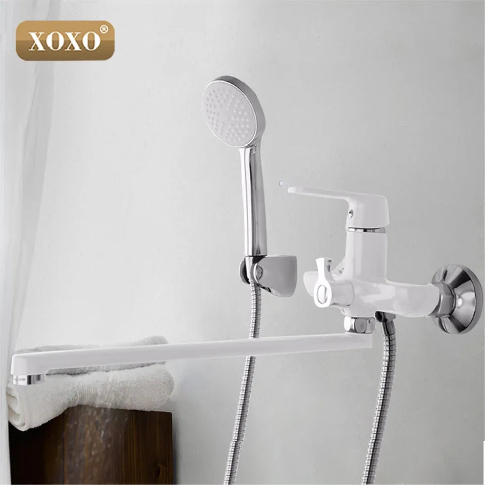 DecorBites™ Green Spray Painted Brass Bath Shower Faucet