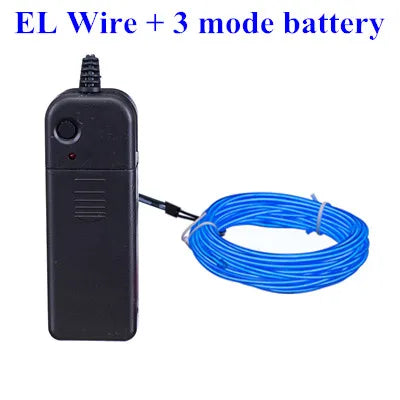 DecorBites™ 3V Neon Light EL Wire Rope 1m/3m/5M Glow Strip LED Shoes Clothing Car