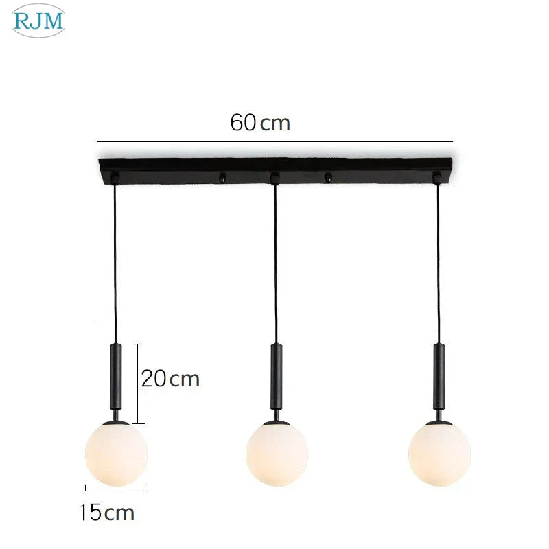 مصباح LED متدلي من الزجاج DecorBites™: تصميم إسكندنافي حديث، برأس واحد، إبداعي