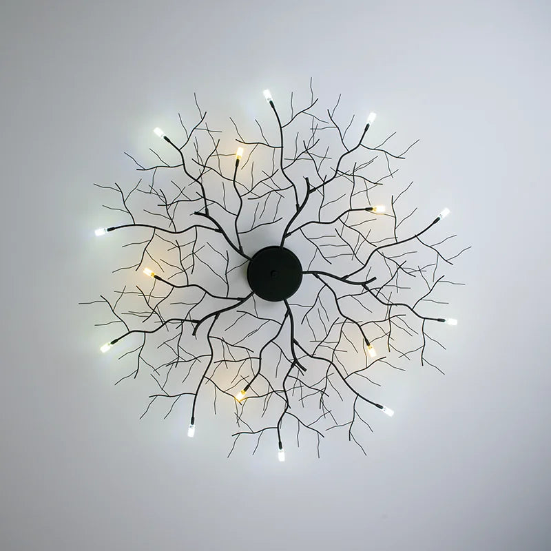 مصباح سقف من الحديد LED بتصميم أغصان DecorBites™ لديكور غرفة النوم والمعيشة