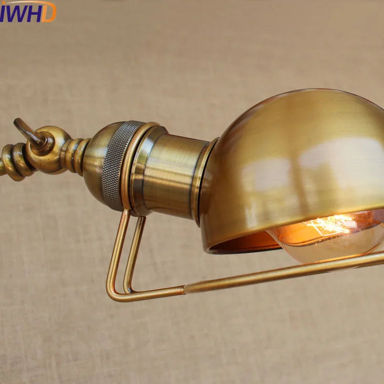DecorBites™ Gold Swing Arm LED Wall Lamp Retro Loft Industrial Sconce