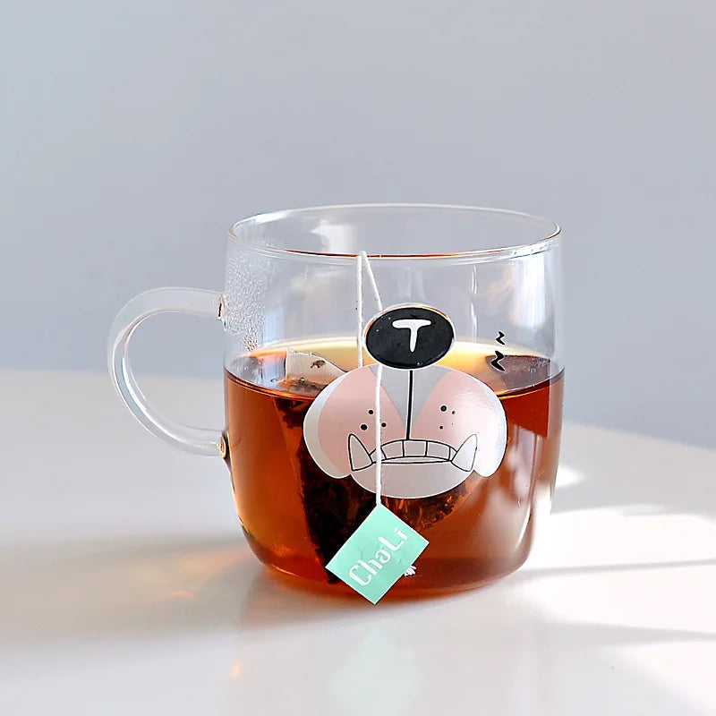 DecorBites™ Killer Whale Glass Coffee Mug 350ml: Cute Polar Bear Tea Cup Heat Resistant Glass Beer Mug