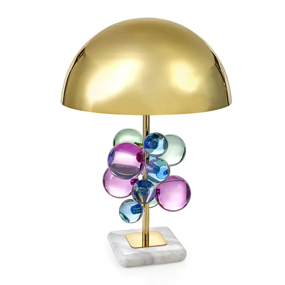 مصباح طاولة كريستال ماربل بابل من DecorBites™. مصباح مكتبي LED لغرفة النوم والبهو.