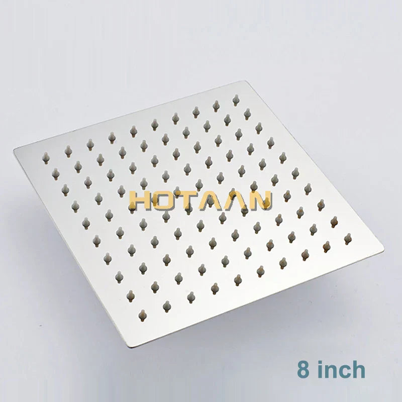 DecorBites™ 20cmx20cm Ultra Thin Rain Shower Head with 42cm Arm