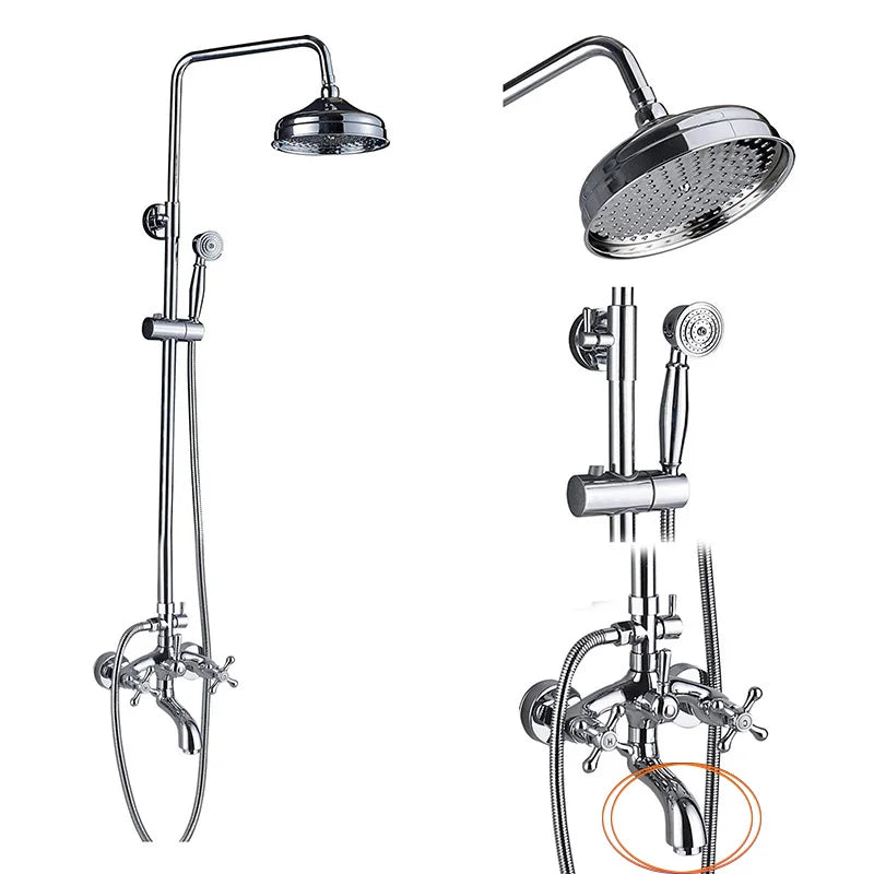 DecorBites™ Black Bronze Bathroom Shower Mixer Tap with Long Spout and 8" Rainfall Head