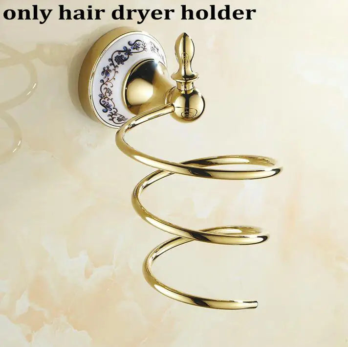 DecorBites™ Golden Polished Porcelain Bath Hardware Set for Bathroom Essentials