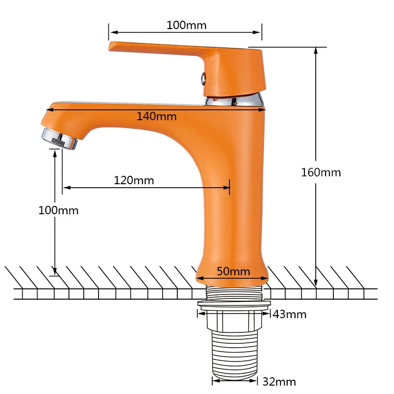 DecorBites™ Basin Brass Faucet Multi-color Bath Mixer, Cold Hot Water Taps, Innovative Fashion Style