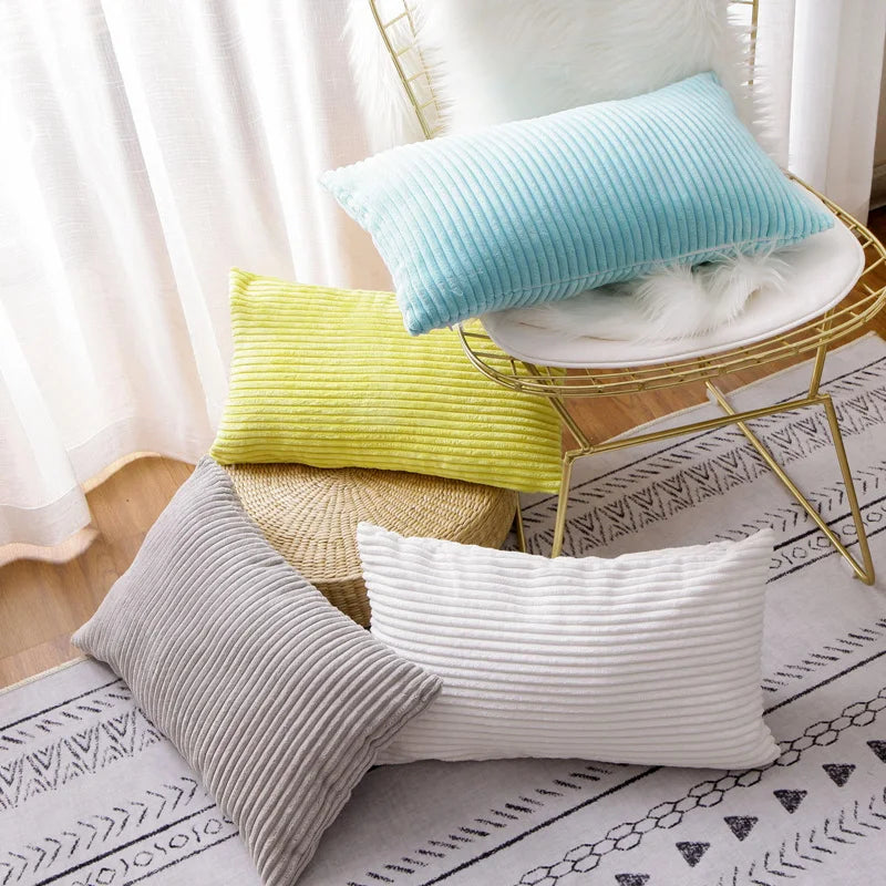 DecorBites™ Corduroy Flocking Velvet Pillow Cover 40x60cm