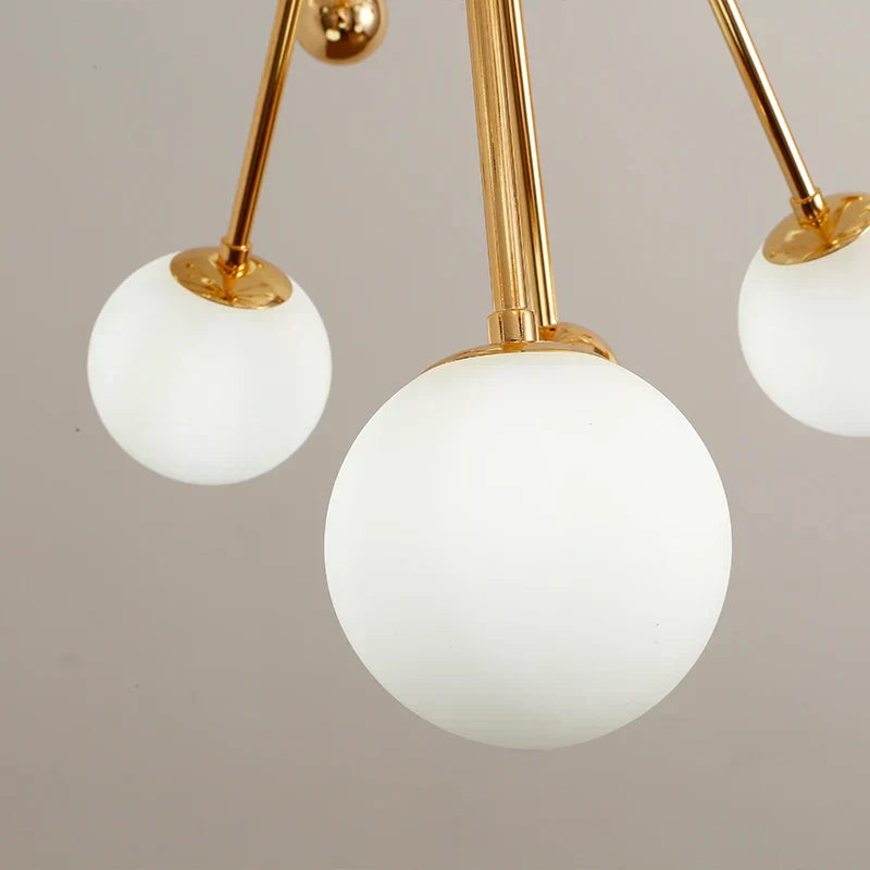 DecorBites™ Golden Acrylic Molecule Chandelier: Modern Lighting for Kitchen, Restaurant, or Home