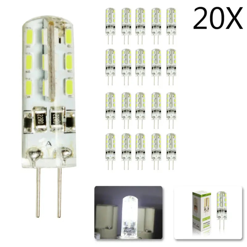 مصباح ديكور بايتس™ G4 LED على شكل ذرة، 3 واط، 24 مصباح SMD 3014، أضواء كاشفة بيضاء دافئة وباردة