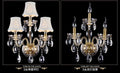 مصباح حائط ذهبي من الكريستال K9 من DecorBites™ مع مصابيح LED وأباجورات، ضوء سرير فاخر