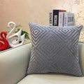 DecorBites™ Geometric Chenille Flocking Cushion Cover in Grey Yellow Purple Red, 45x45cm/30x50cm