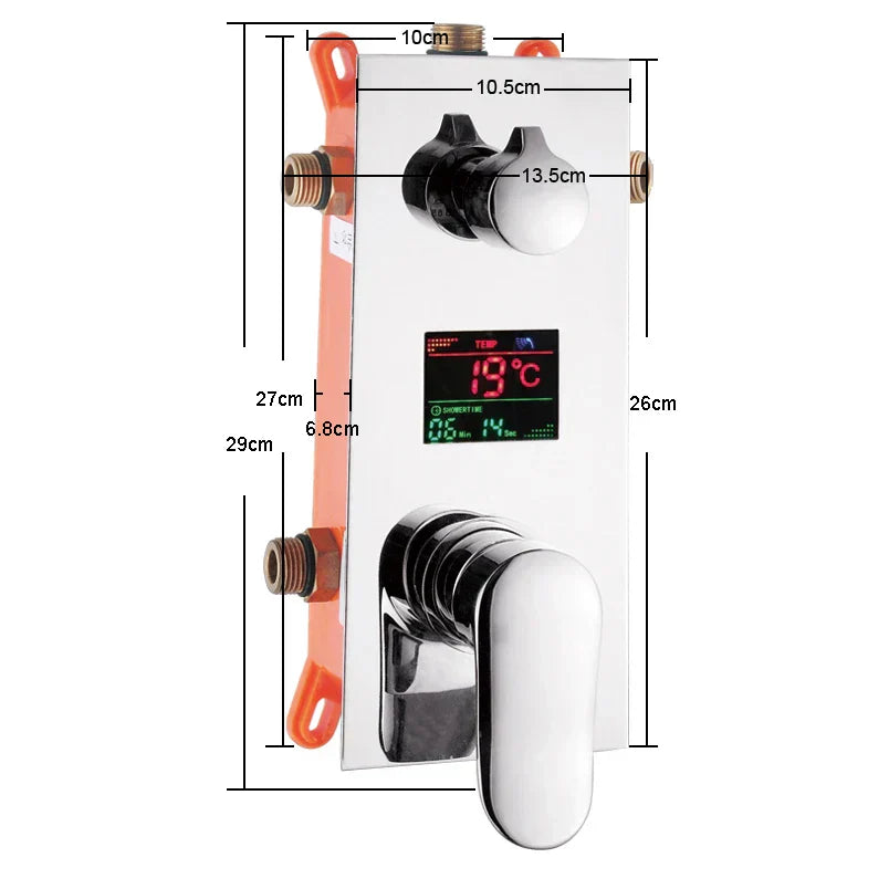 DecorBites™ Digital Shower Mixer with Intelligent Display Control - Chrome Finish
