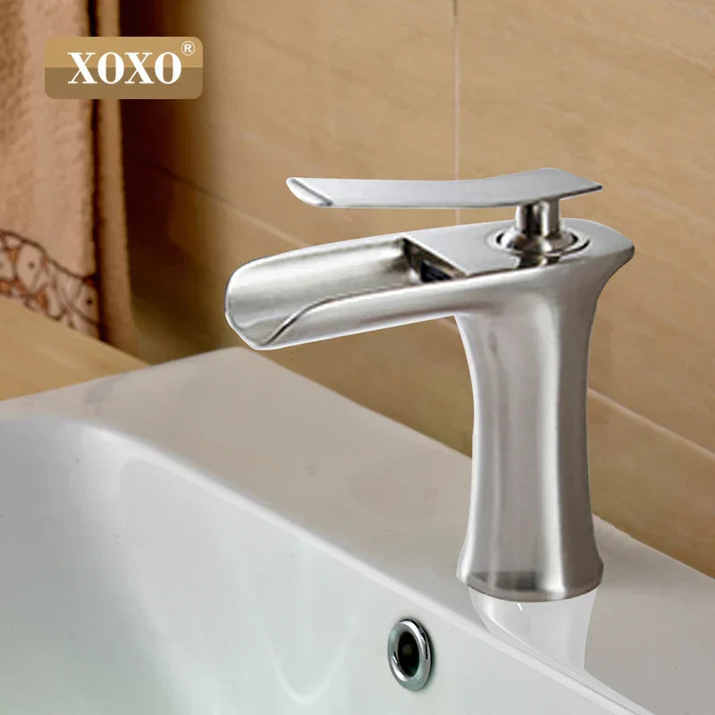 DecorBites™ Copper Waterfall Vanity Faucet for Modern Basin Mixer Tap - 83008W