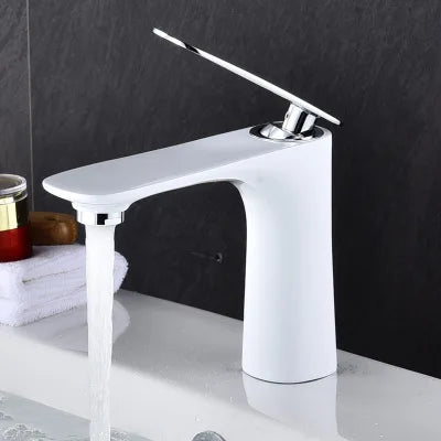 DecorBites™ Basin Faucet Hot&Cold Mixer Tap Brass Gold/Chrome/White/Red/Black for Bathroom Sink