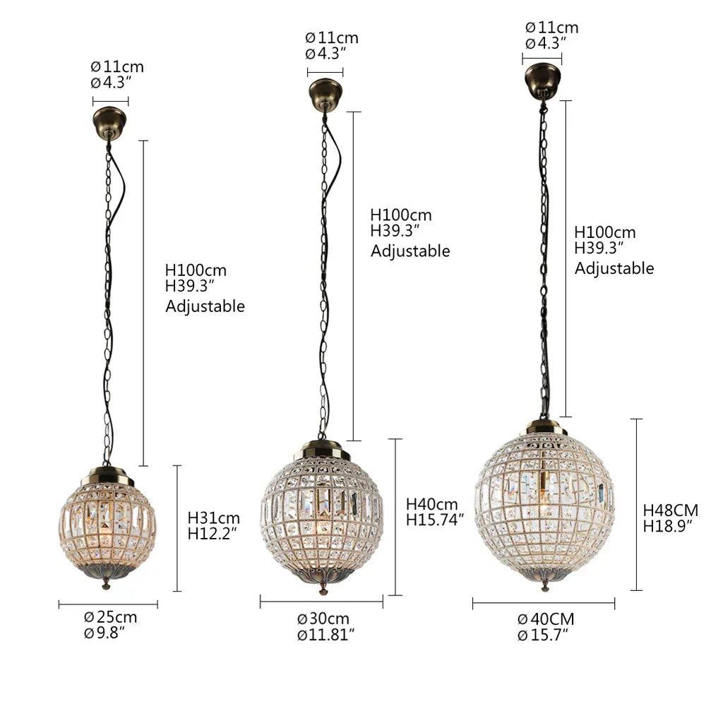 DecorBites™ Crystal Empire Ball Chandelier for Living Room Bedroom Hotel