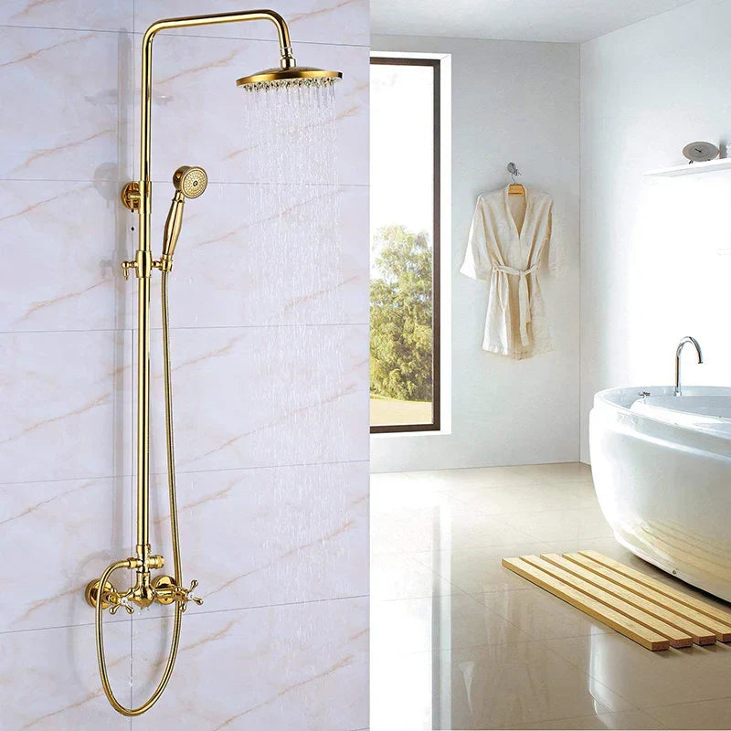 نظام دش ماطر بمقبضين DecorBites™ مع قضيب منزلق - خلاط حمام يثبت على الحائط