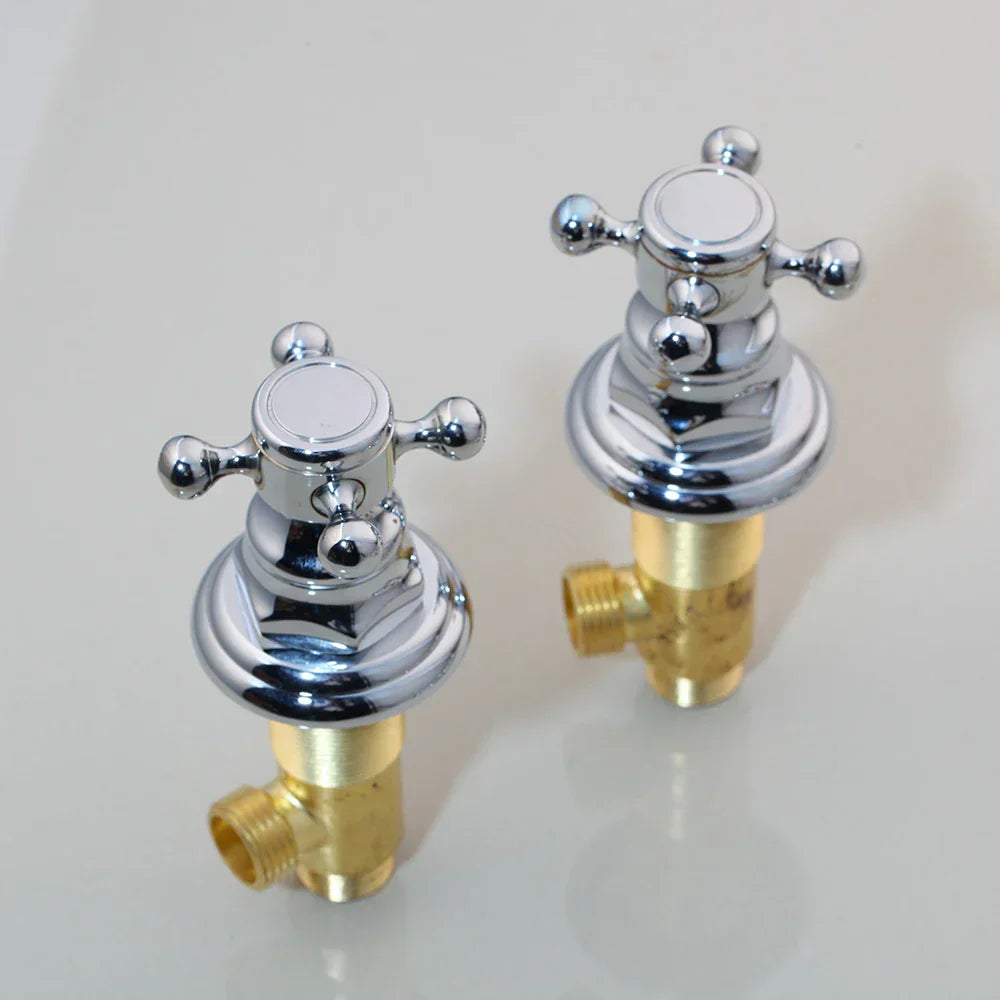 DecorBites™ Dual Handle Basin Faucet in Chrome Solid Brass with Antique Black Finish